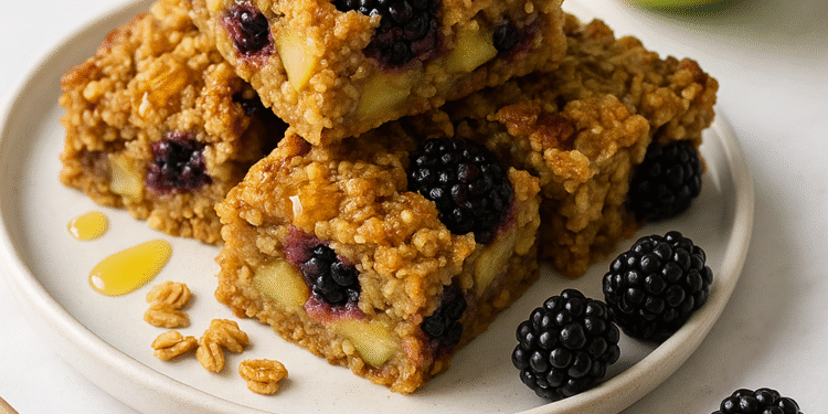 Blackberry and apple Oat Breakfast Bars