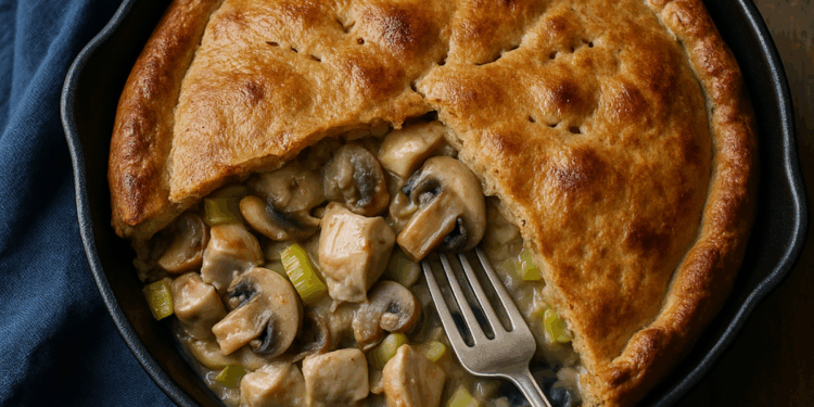 Chicken Leak and Mushroom Pie with Wholemeal Crust