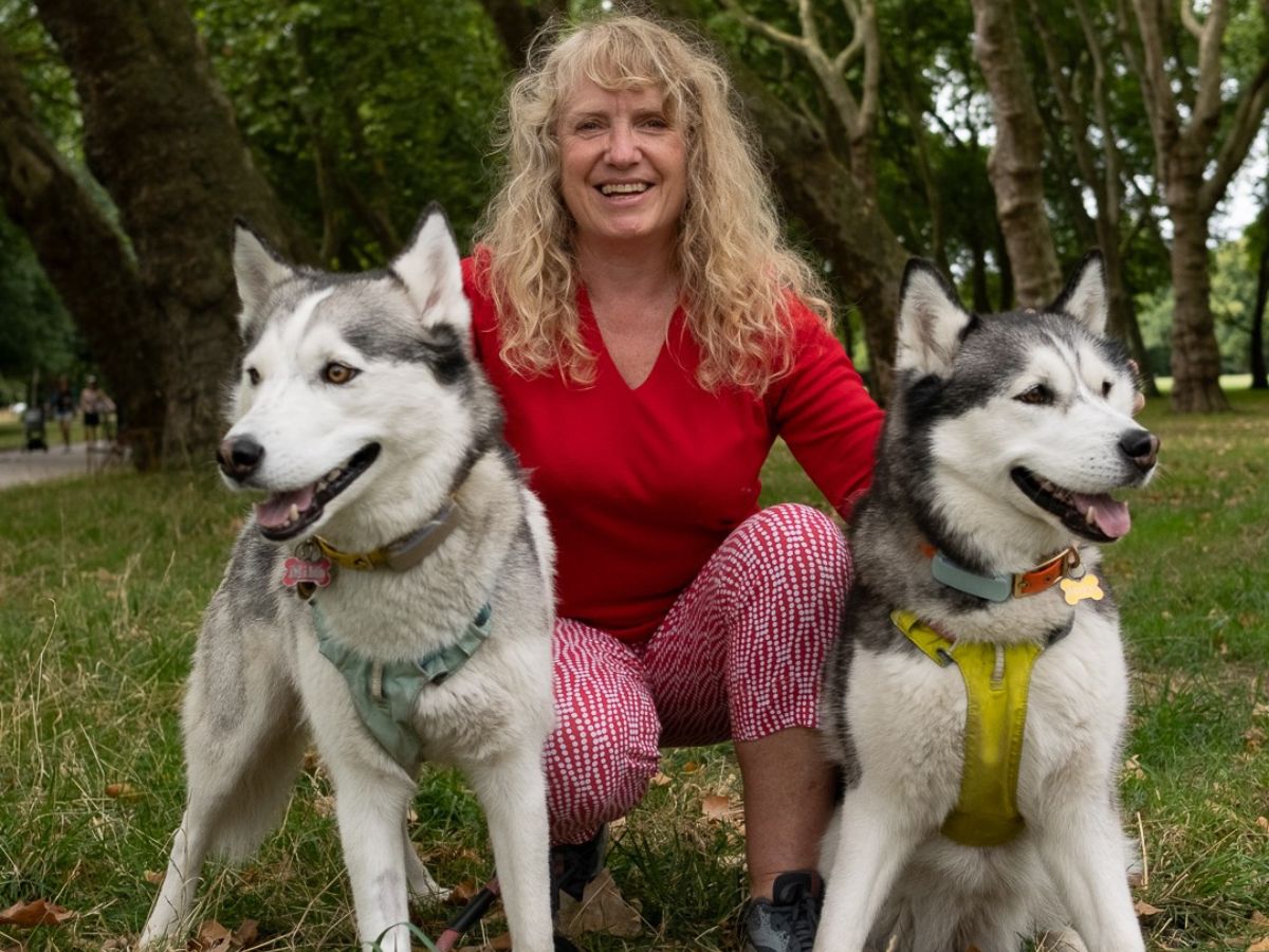 Michele Scar with her dogs