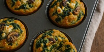 Savoury Spinach and Mushroom Muffins
